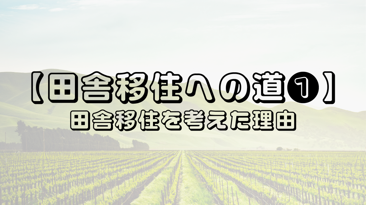 田舎移住への道 その❶『都会から田舎移住を考える理由』